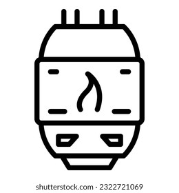 Gas boiler steam icon outline vector. House heater. Central warm