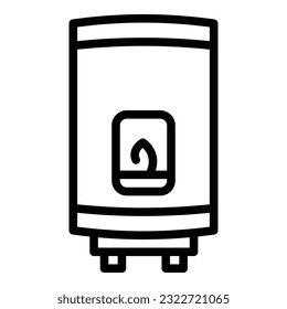 Gas boiler temperature icon outline vector. Home heater. Energy system