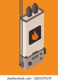 Gas boiler vector Isometric low poly