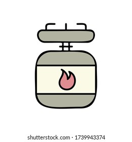 Gasflaschensymbol Einfache Konturfarbe Vektor für Abenteuersymbole für i und ux, Website oder mobile Anwendungen