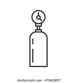 Gas Bottle Linear Icon. Thin Line Design