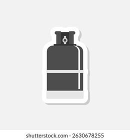 Gas bottle tank icon sticker isolated on gray background