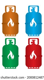 Gas Bottle Vector Icon. Gas Cylinder Sign. LPG Fuel Tank Station Symbol. Cooking Gas Cylinder Icon
