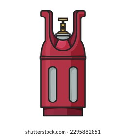 Gas bottle vector icon.Color vector icon isolated on white background gas bottle.