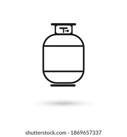Gas bottle. Vector Simple icon, flat design illustration.