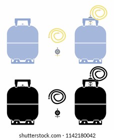 Gas bottle. Without outline and black fill.