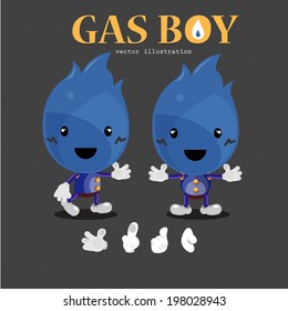 gas boy character - vector illustration