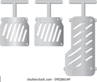 Gas brake pedal clutch realistic vector icon