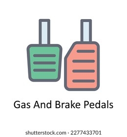 Vector De Pedales De Gas Y Freno    Rellenar iconos de contorno. Material gráfico simple