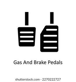 Gas And Brake Pedals Vector  Solid Icons. Simple stock illustration stock