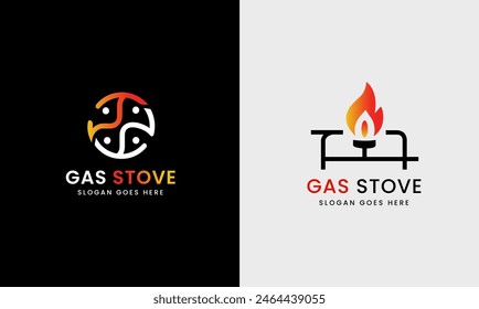 Gas burner icon, kitchen gas stove, cooking instructions glyph icon, Oven line vector icon, fire gas stove icon logo design round circle symbol Fire Flame Logo Design Ideas