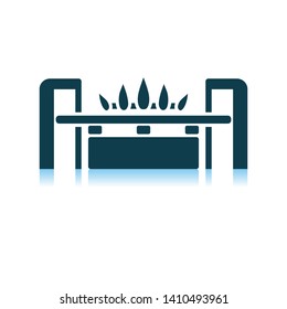Gas Burner Icon. Shadow Reflection Design. Vector Illustration.