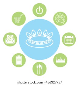gas burner icon. vector design
