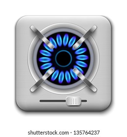 Gas burner icon. Vector illustration.