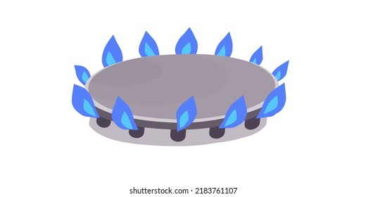Gas burner. Natural fuel. Blue fire.