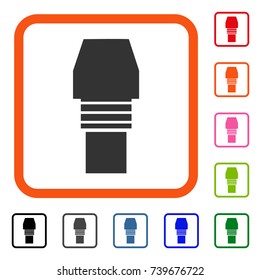 Gas Burner Nozzle icon. Flat grey iconic symbol inside an orange rounded frame. Black, gray, green, blue, red, orange color variants of Gas Burner Nozzle vector.