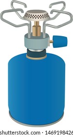 gas burner portable realistic vector illustration