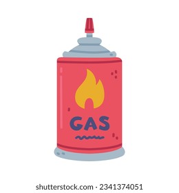 Gas Burner Red Balloon as Ignition Gear with Flammable Fuel Vector Illustration