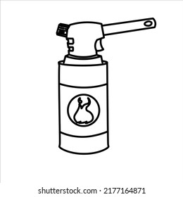 Diseño vectorial simple de quemador de gas aislado en fondo blanco