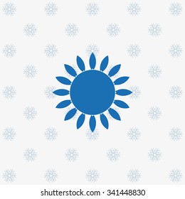gas burner gas stove. icon. vector design background with snowflakes