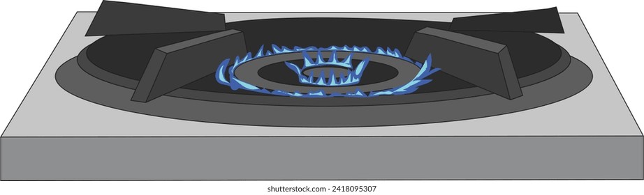A gas burner vector illustration