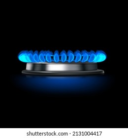 Gas burner vector illustration on dark background