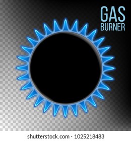 Gas Burner Vector. Burner Plate. Isolated On Transparent Background Realistic Illustration