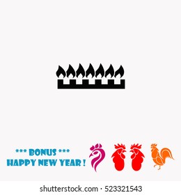 Gas burners vector icon