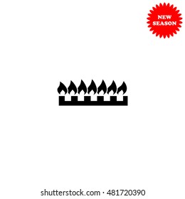 Gas burners vector icon isolated on white background.