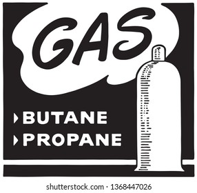 Gas Butane Propane - Retro Ad Art Banner