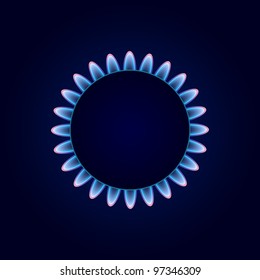 Gas Camphor on Dark Blue Background. Vector Illustration