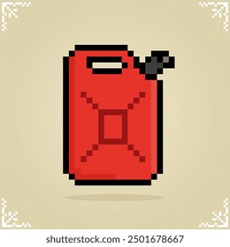 Gas can in 8 bit pixel art in vector illustration.