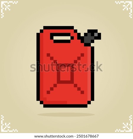 Gas can in 8 bit pixel art in vector illustration.