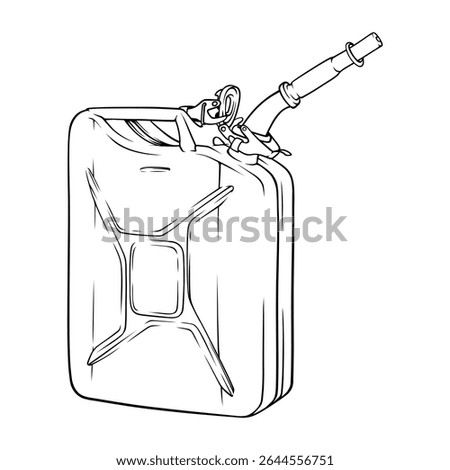 gas can line art hand drawn illustration