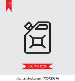 Gas can vector icon, illustration symbol