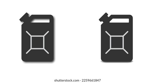 Gas canister icon with shadow. Flat vector illustration.