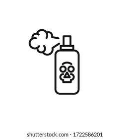 icono de latas de gas vectorial en blanco. Icono de línea