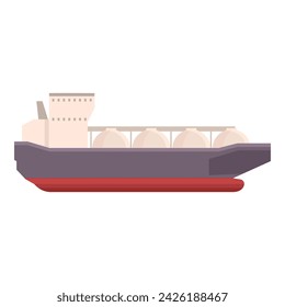 Gas carrier ship icon cartoon vector. Fuel marine container. Industry water