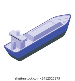 Gas carrier ship icon isometric vector. Fuel truck. Lng tanker