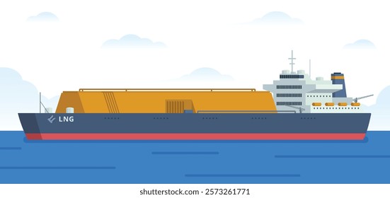 Gas Carrier Ship LNG Vector Illustration. Fully Editable Element. Easy to Edit and Customize