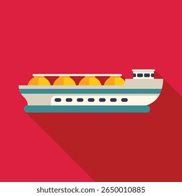 Gas carrier ship sailing in the ocean delivering liquefied natural gas for energy production