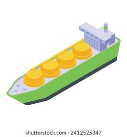 Gas carrier vessel icon isometric vector. Cargo ship. Maritime container