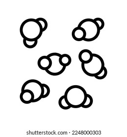 vector de icono de la línea química de gas. signo de química de gas. símbolo de contorno aislado ilustración negra