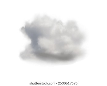 Gas cloud on transparent background. Realistic 3d render of a natural element in the form of a cloud.