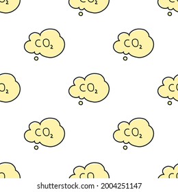 El CO2 de gas en la nube venenoso fondo sin fisuras. Fondo transparente de la ilustración del vector.