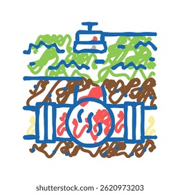gas communication land doodle icon sketch vector. gas communication land sign. isolated symbol illustration