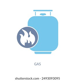 gas concept line icon. Simple element illustration.gas concept outline symbol design.