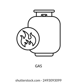 icono de la línea de concepto de gas. Ilustración de elemento simple. Diseño de símbolo de esquema de concepto de gas.