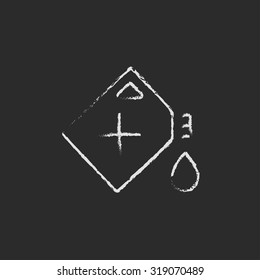 Gas container hand drawn in chalk on a blackboard vector white icon isolated on a black background.