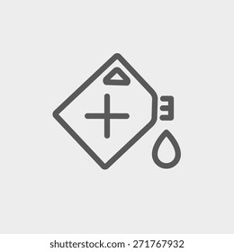 Gas container icon thin line for web and mobile, modern minimalistic flat design. Vector dark grey icon on light grey background.